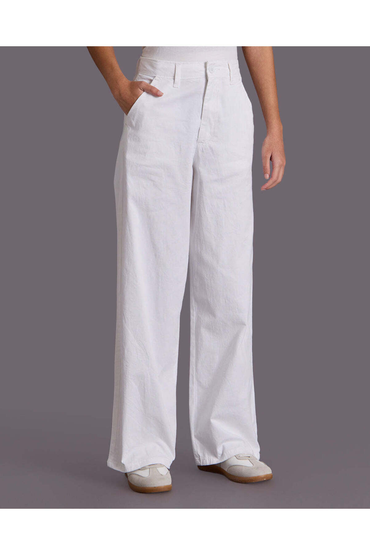 REDTAG Senior Girls White Wideleg Pants