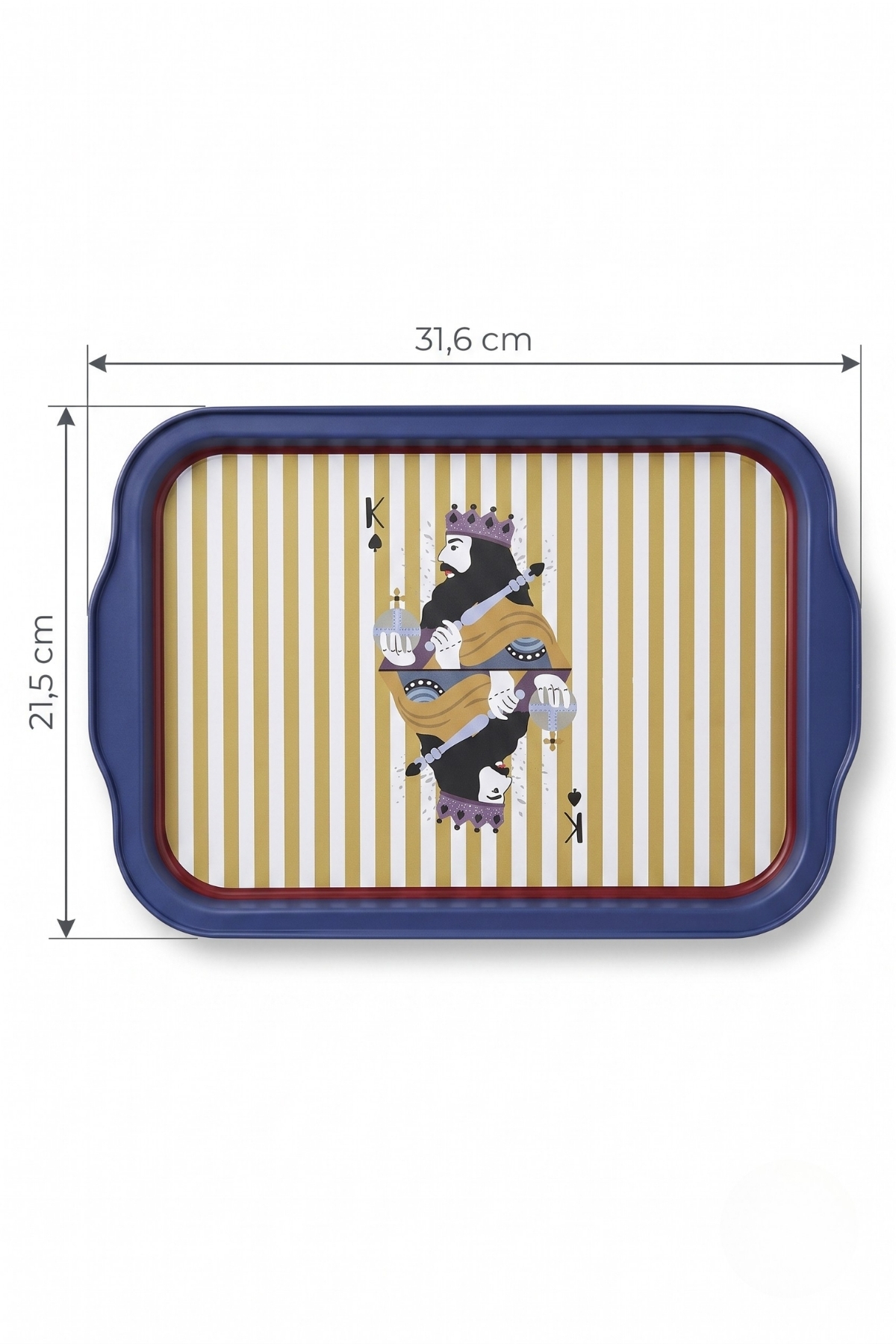 İskambil Kral (King) Baskılı Retro Metal Servis Tepsisi - 215x316 mm — Tepsiler — görsel 3 / 5 — Tinbox