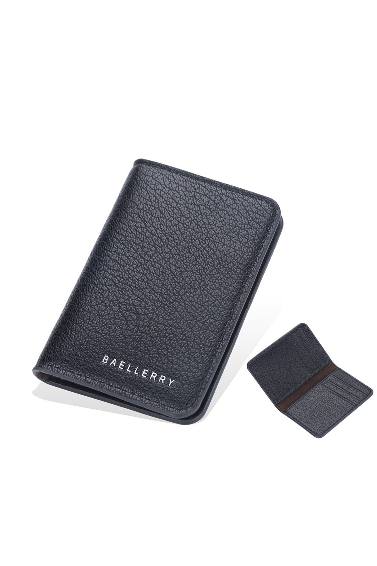 Choice black Baellerry Men's Slim Business Wallet RFID Blocking Compact Front Pocket 6+ Card Slots PU Leath