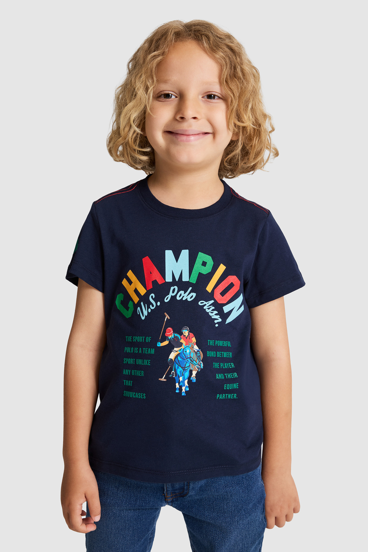 U.S. Polo Assn. Boy's Navy Blue Crew Neck T-Shirt 50320416-Vr033