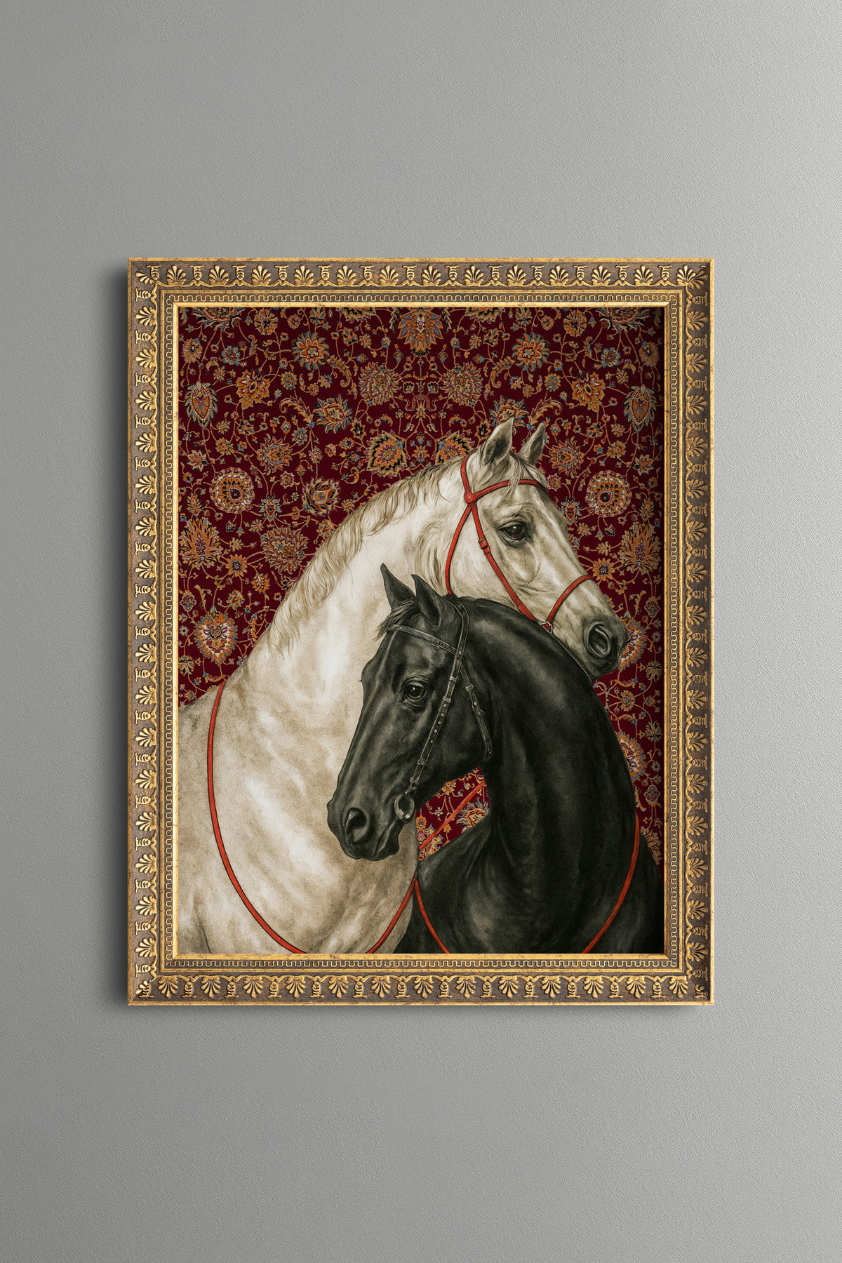 Horses of the Steppe - Vintage Pattern Painting - Slim Model