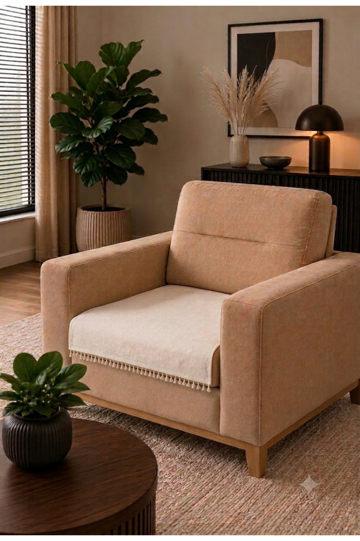 Linen Tassel Single Sofa Cover Bohemian Decorative Sofa Sofa Seat Cover Living Room Cover