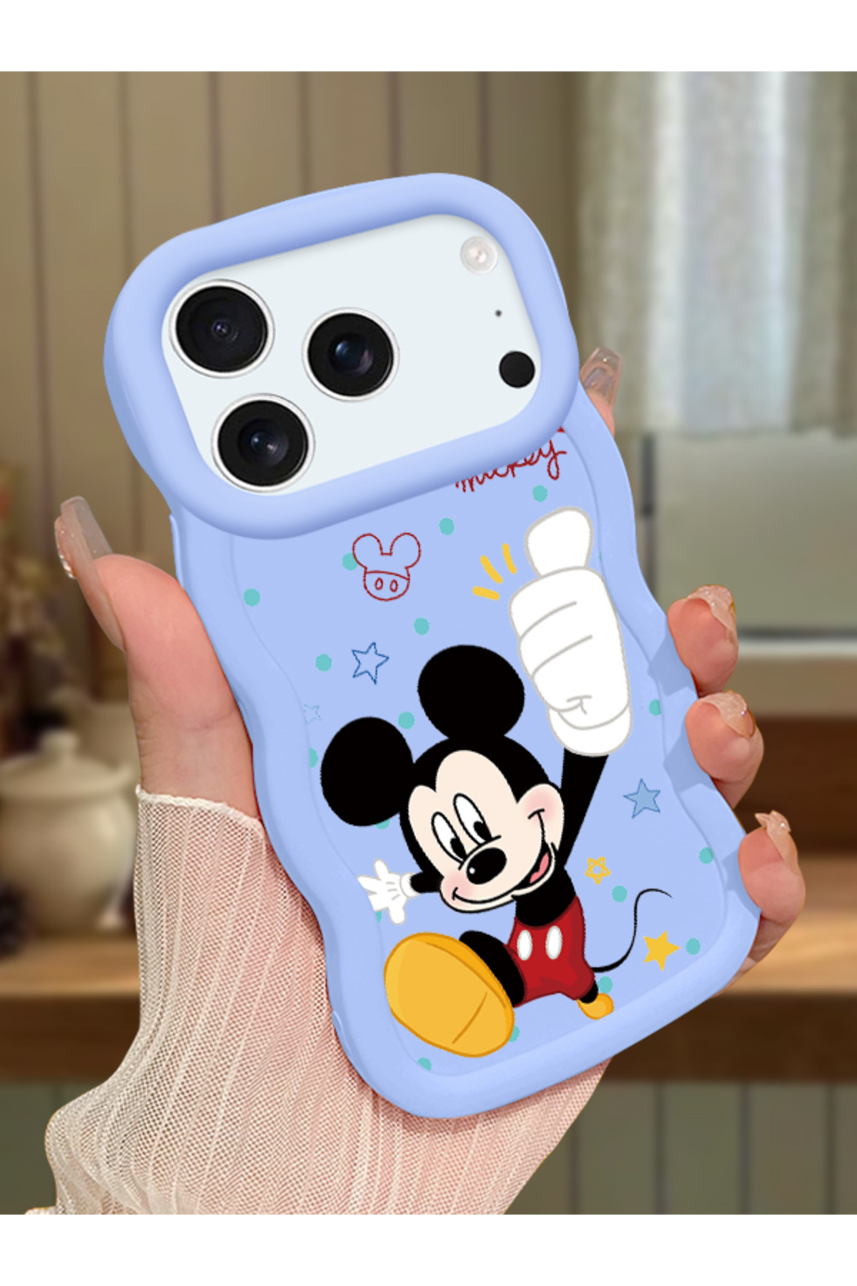 iPhone 17 Pro Max Compatible Case Camera Protector Blue Silicone Couple Phone Case Cute Pattern