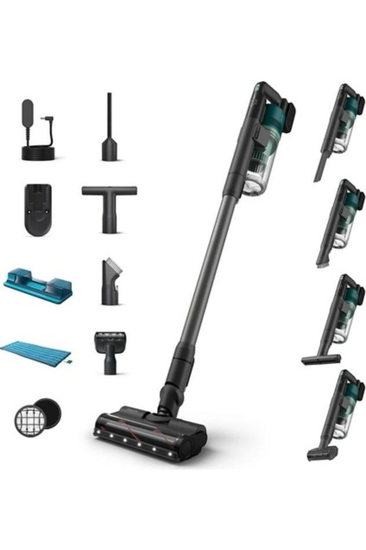 Philips 6000 Serisi Kablosuz Dikey Süpürge, PowerCyclone 11, Aqua Modül ile Kolay Mop, TriActive, XC