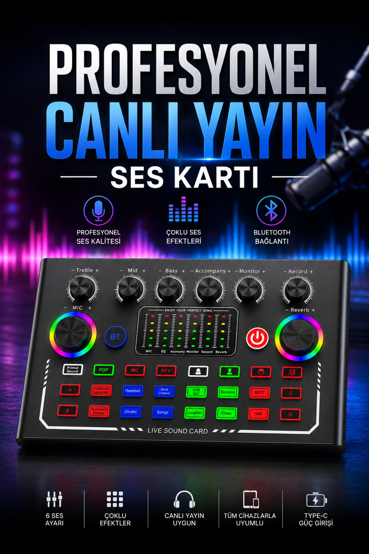 SFL Product Profesyonel Bluetooth Canlı Yayın Ses Kartı | Çok