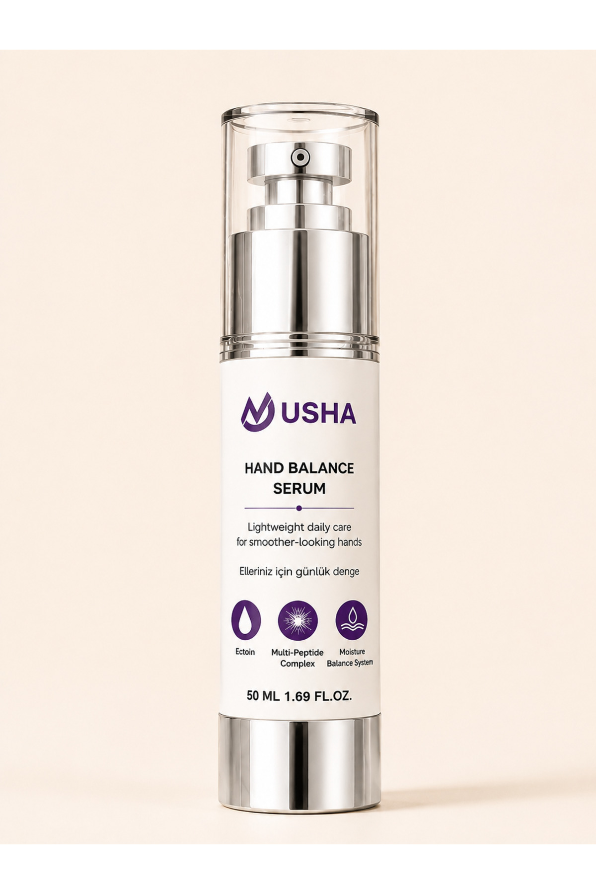 nusha Hand Balance Serum / Multi‑Peptide Complex, Ectoin ve Niacinamide İçeren El Bakım Serumu