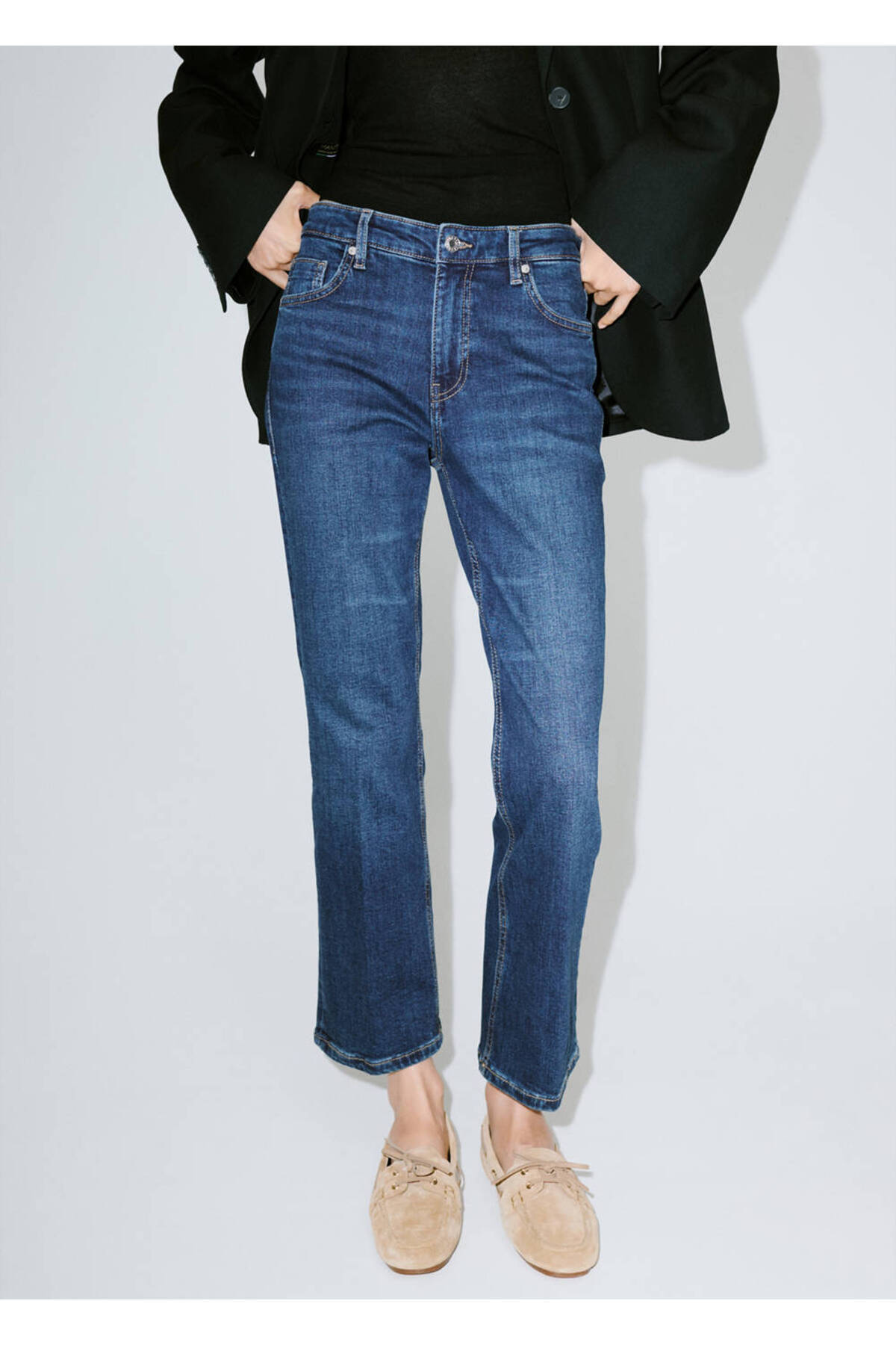 Sienna flare crop jean pantolon