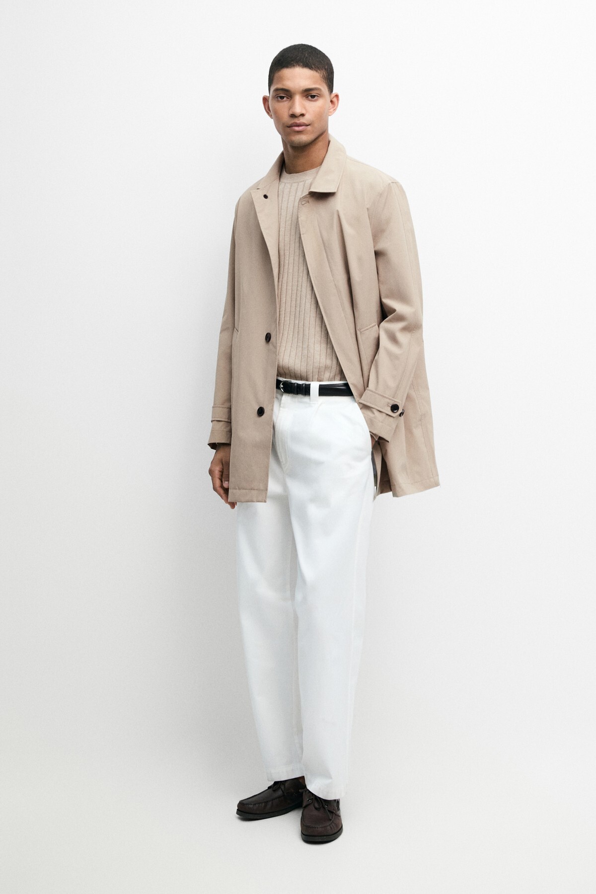 Massimo Dutti Hafif uzun trençkot