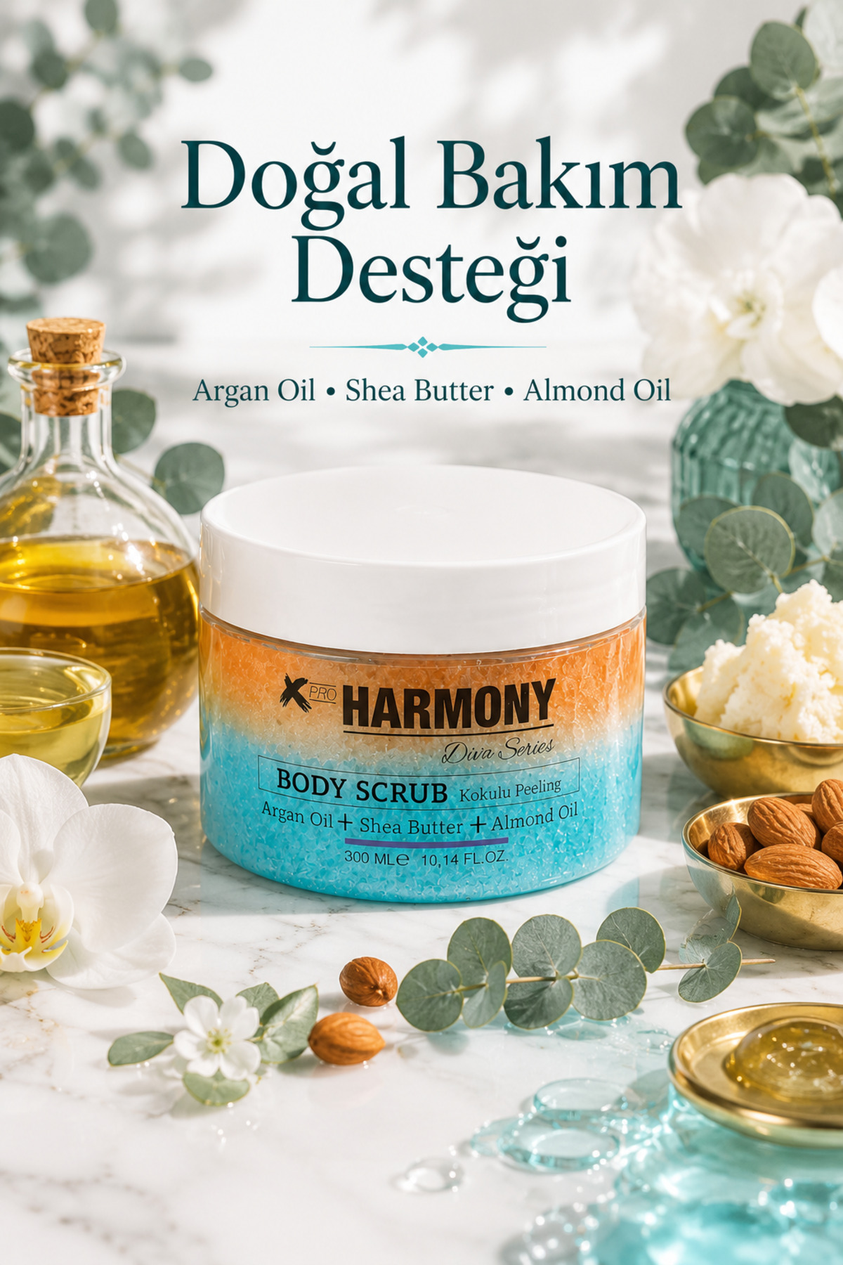 اسکراب بدن L-i-b-r-e 300 میلی لیتر | اسکراب بدن با کره شی باتر + روغن آرگان + روغن بادام — PH-BS-LIB-300 — تصویر 5 از 8