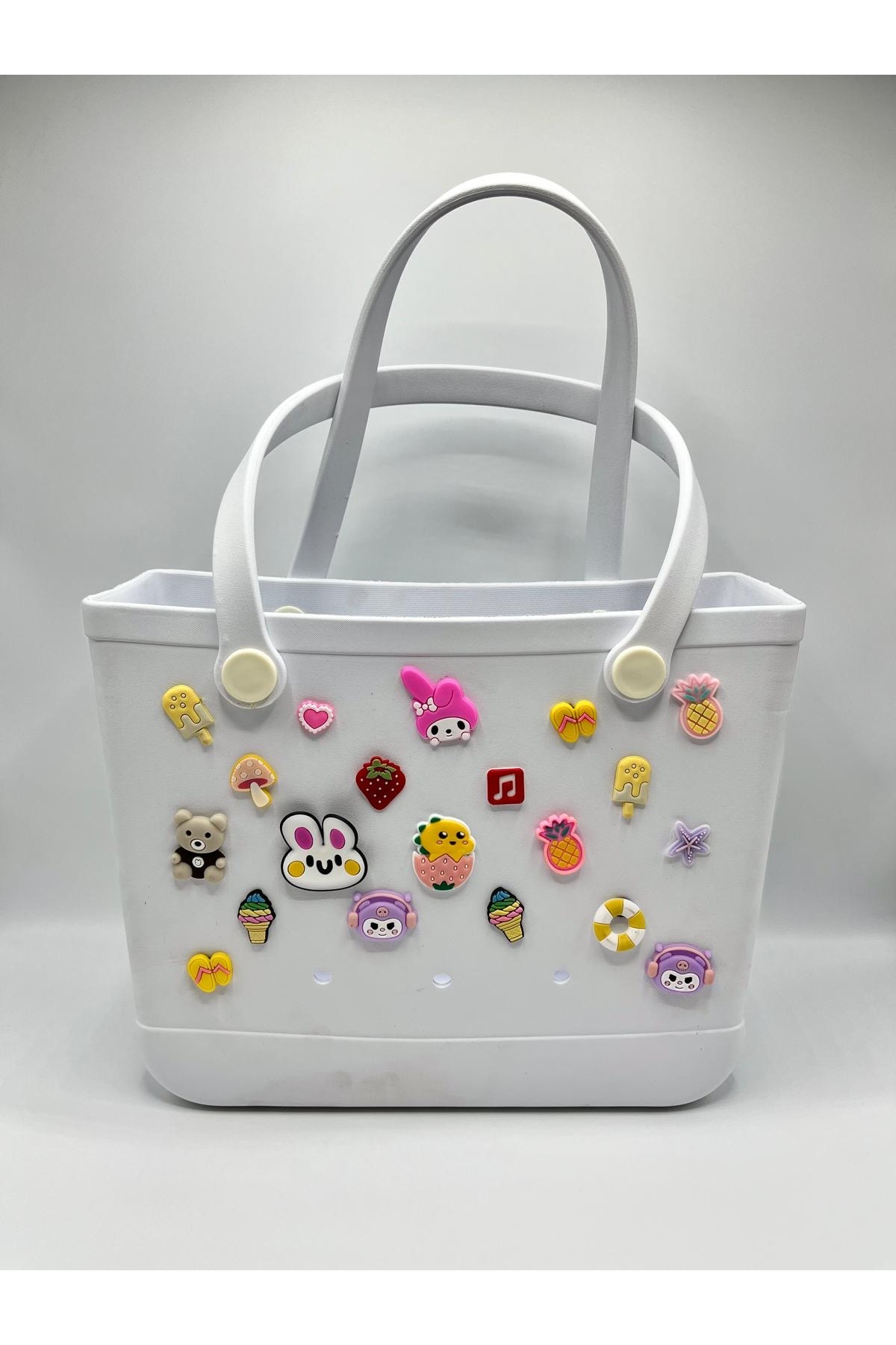 Sonimix kadın Eva figürlü stickerslı günlük plaj çanta görsel 2