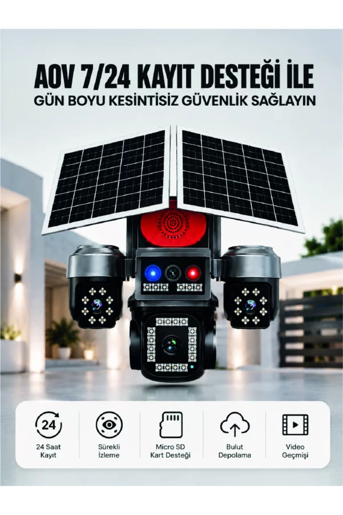 4G SIM Kartlı Uzaktan İzlemeli Akıllı Güvenlik Kamerası Çift Yönlü Ses