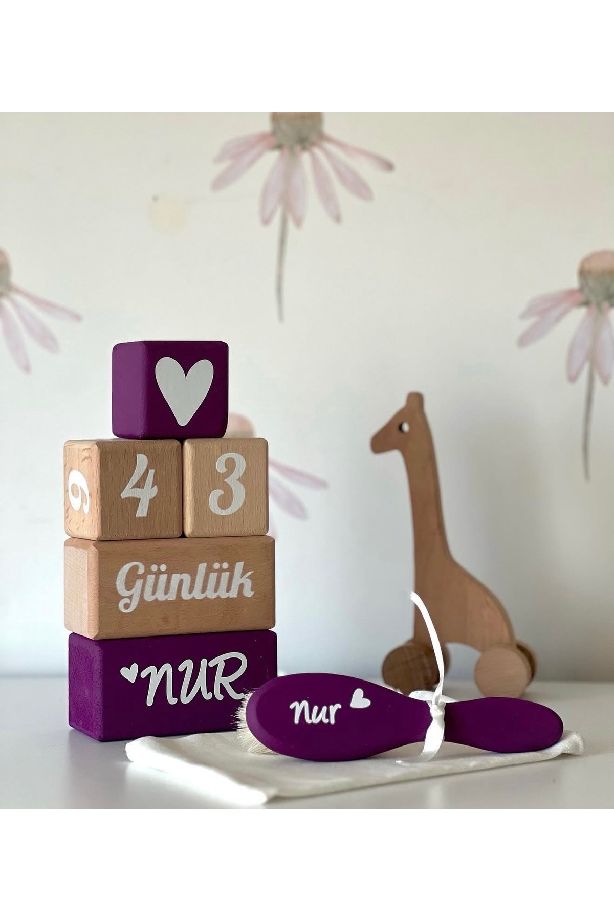 Mor ahşap küplü tam set