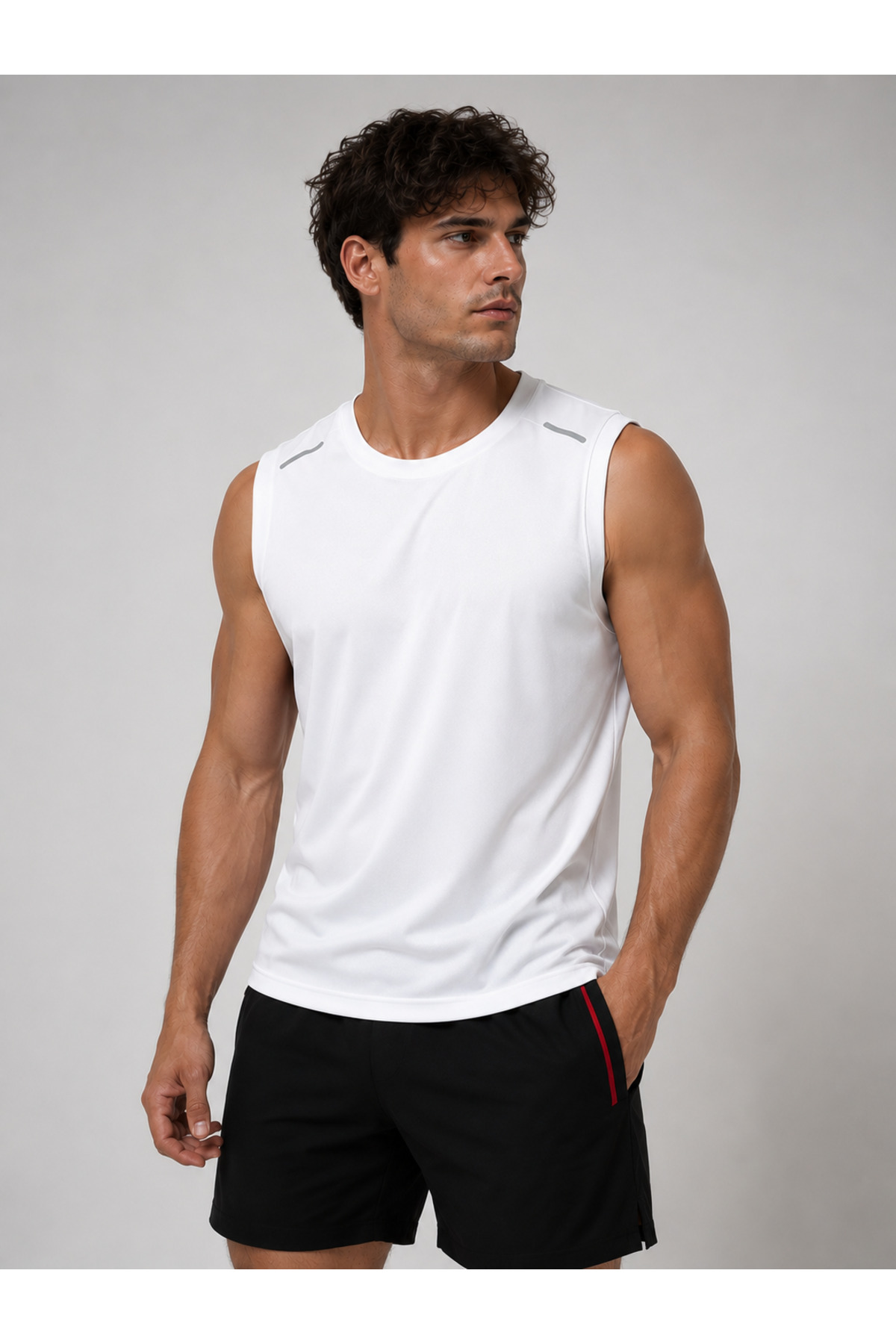 Karatopak 2'li Hızlı Kuruma Nefes Alabilen Atletik Teknik Sporcu Sıfır Kol T-shirt görsel 2