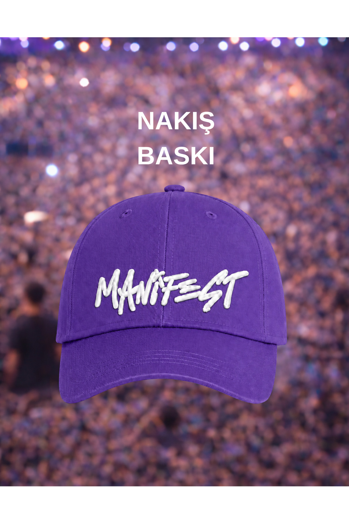 lovver MANİFEST KONSERE ÖZEL ÜRETİLEN NAKIŞLI %100 KOTON ŞAPKA KEP