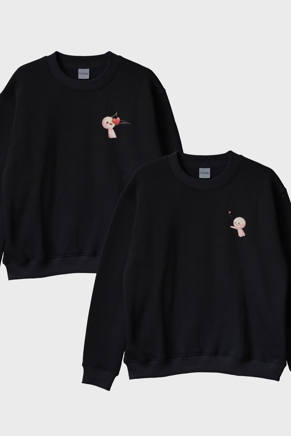lofux My Heart Is on the Road Black Crew Neck Sweatshirt
