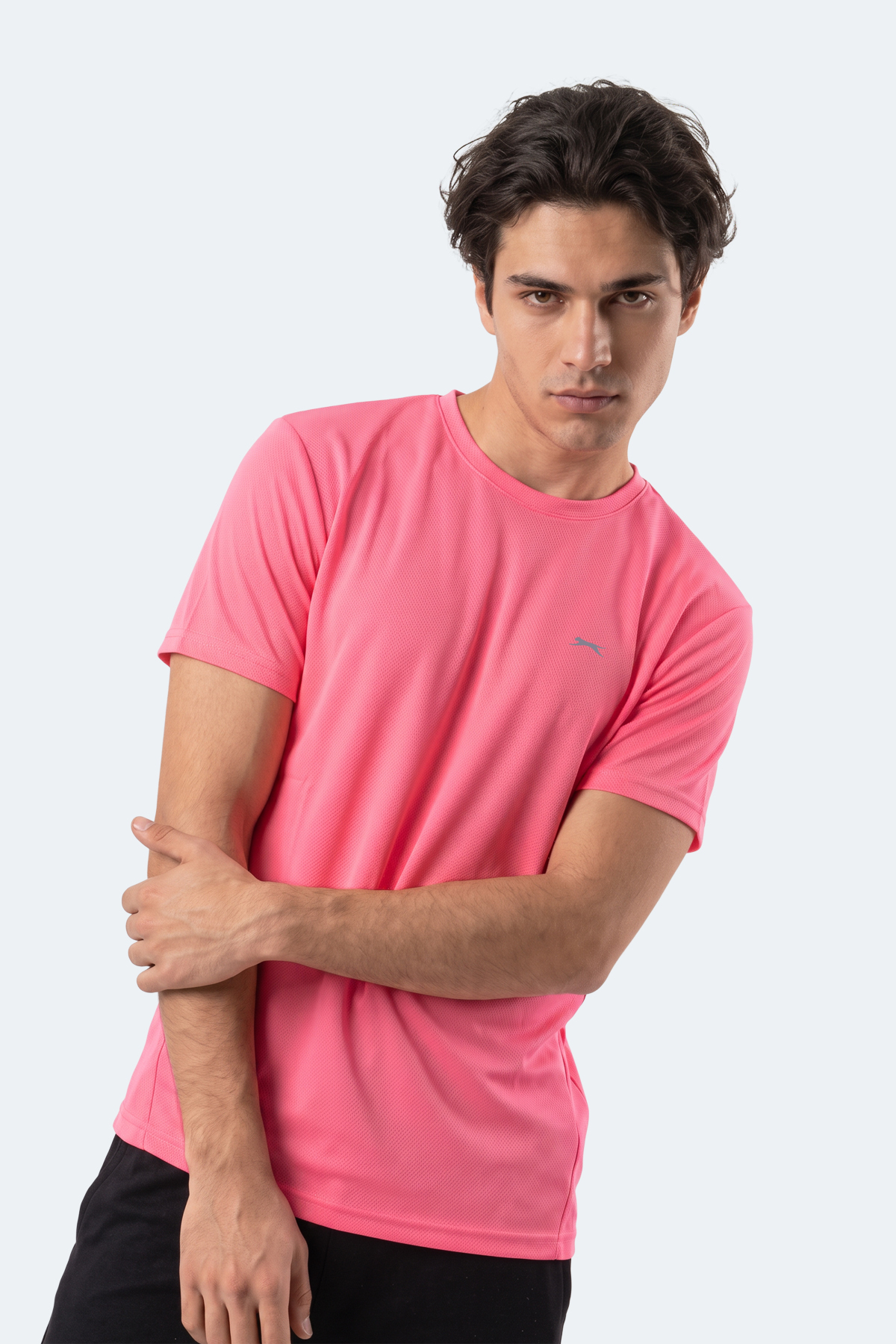 Slazenger HAUNTED I Erkek Neon Pembe Tişört görsel 6