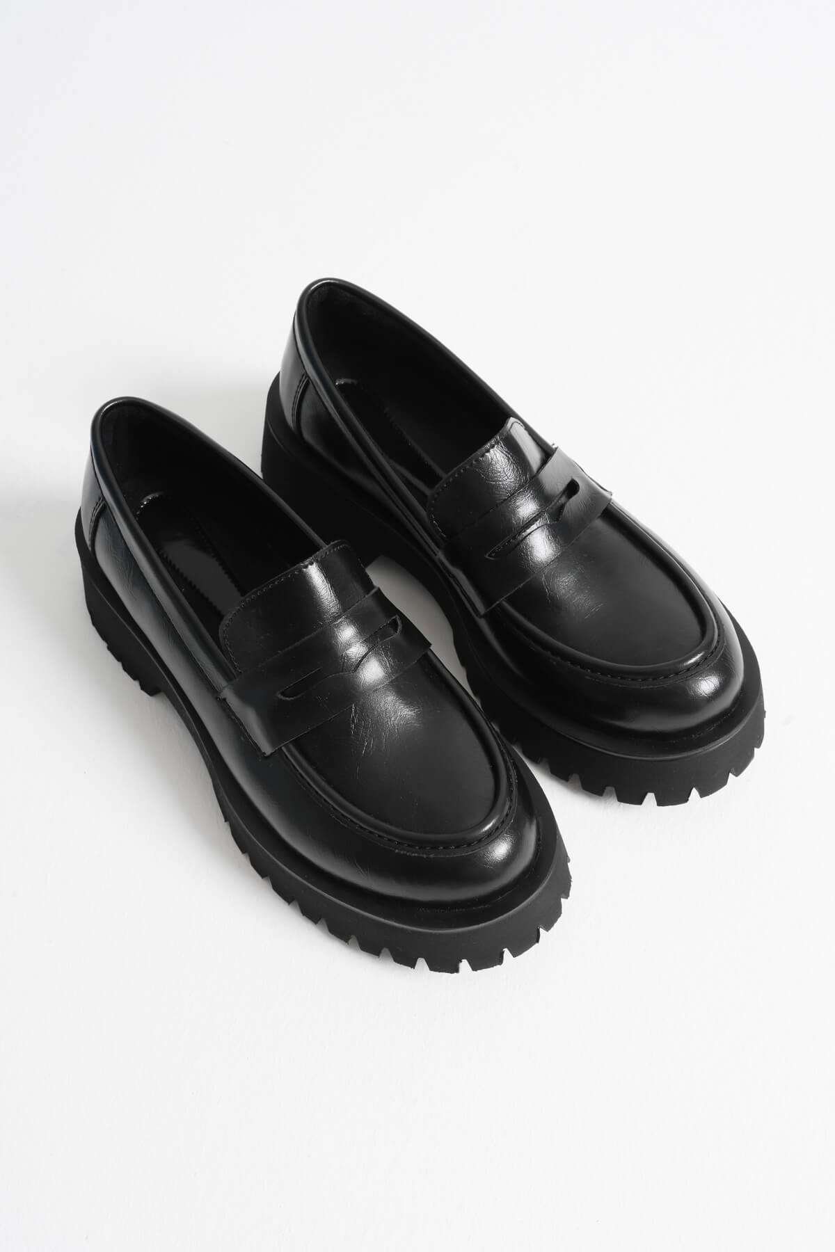 Cool Feet Kadın Siyah 4cm Kalın Tabanlı Loafer Ayakkabı