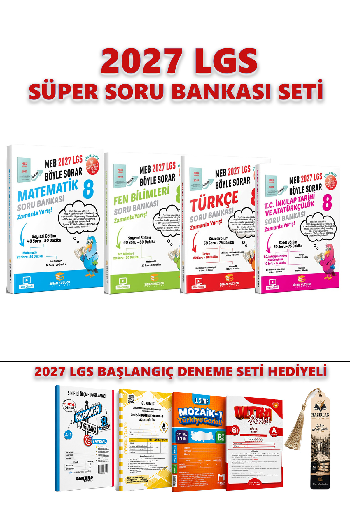 SİNAN KUZUCU YAYINLARI 8. Sınıf LGS 2027 SORU BANKASI SETİ | LGS