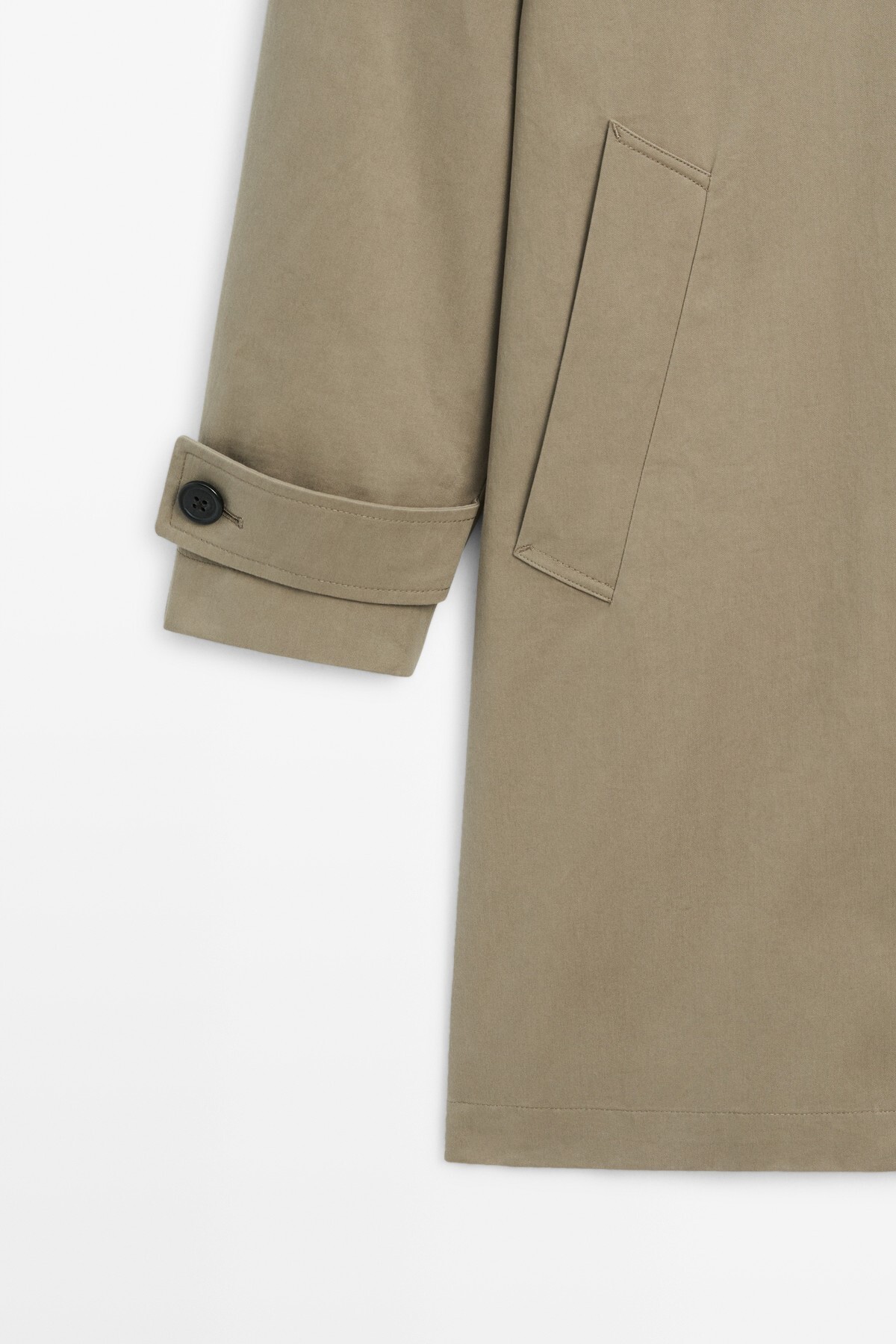 Massimo Dutti %100 pamuklu oversize uzun trençkot görsel 7