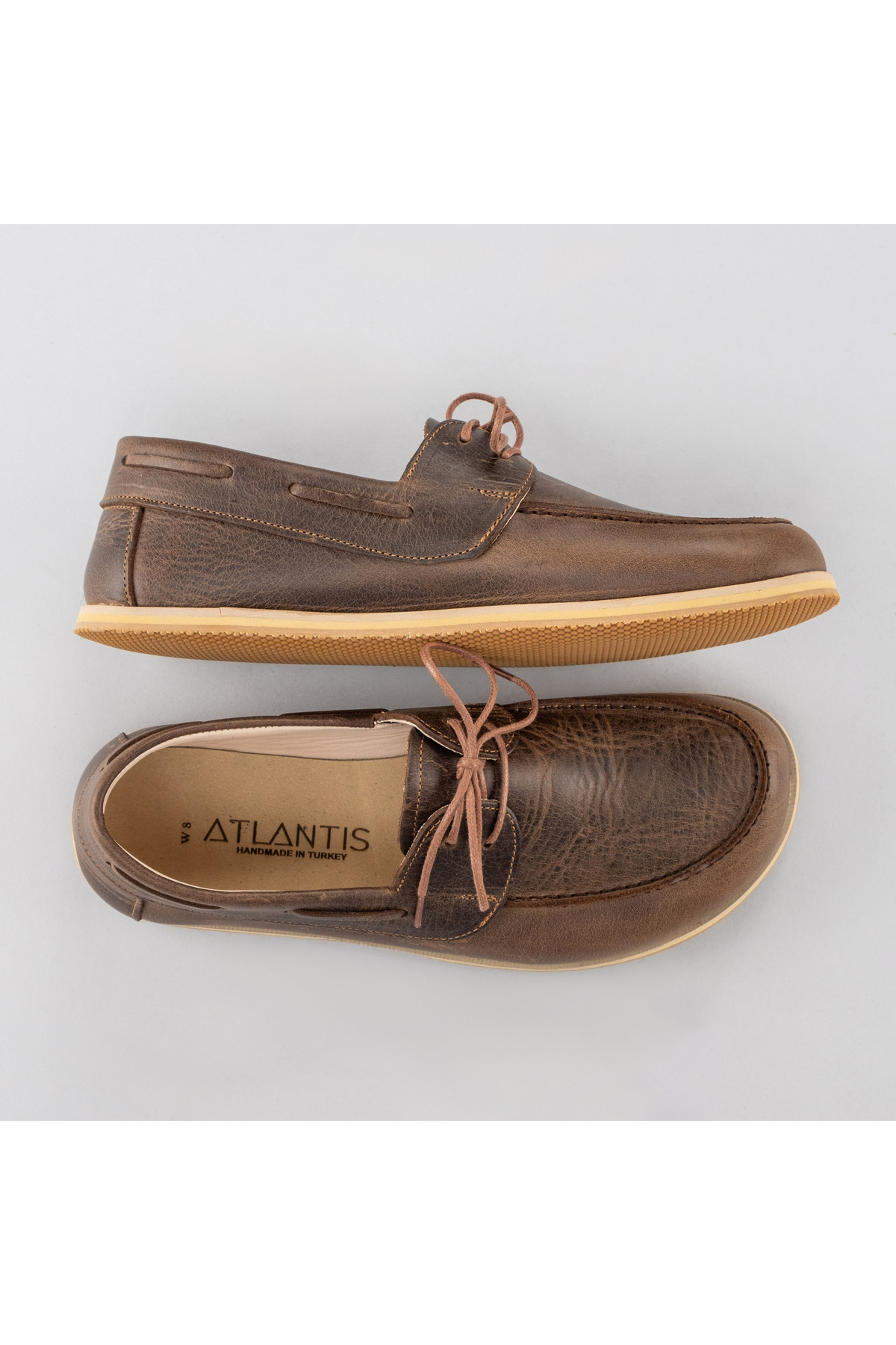 atlantishandmade Erkek Kahverengi Barefoot Deri Günlük Ayakkabı görsel 5