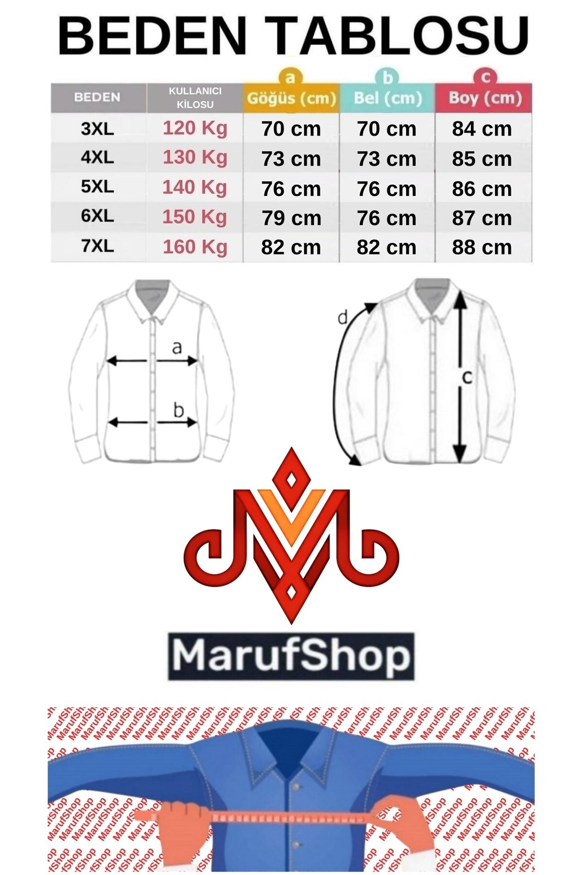 marufshop Erkek Büyük Beden 120-160 Kilo Arası İçin Uygun Katlanabilir Uzun Kol % 100 Pamuk Cepli Kot Gömlek İndigo görsel 5