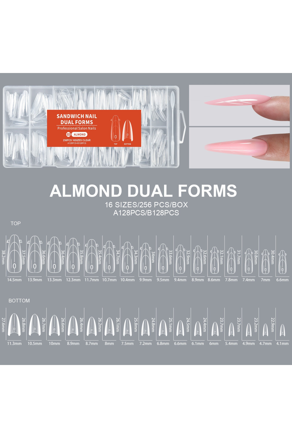 Venalisa ALMOND - Sandviç Tırnak İkili Dual Form Seti - 256 Adet