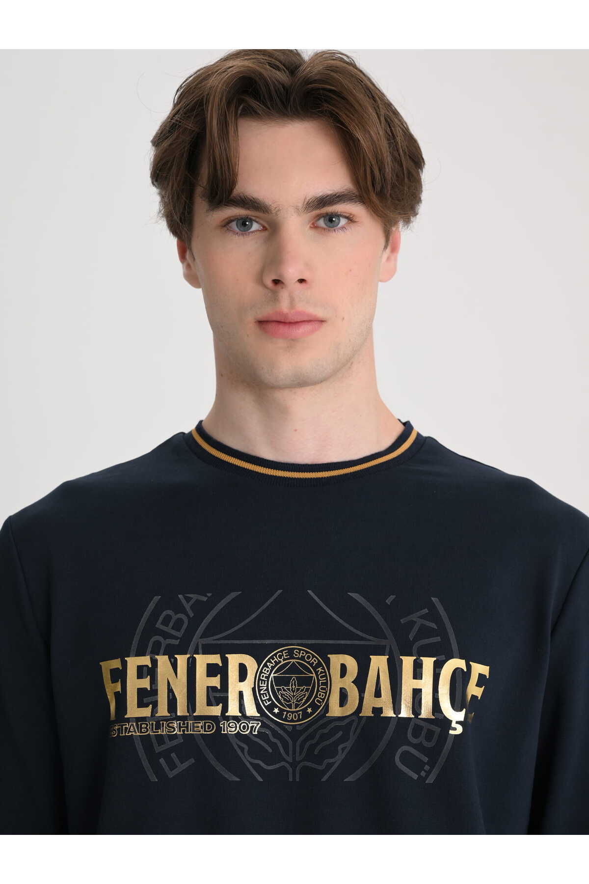 Fenerbahçe Lacivert Tribün Established 1907 Erkek Sweatshirt görsel 4