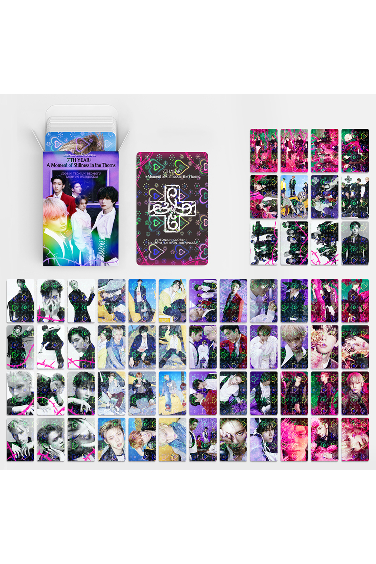 Kpop Dünyasi TXT '' 7TH Year '' Çift Yön Baskılı Hologramlı / Lomo