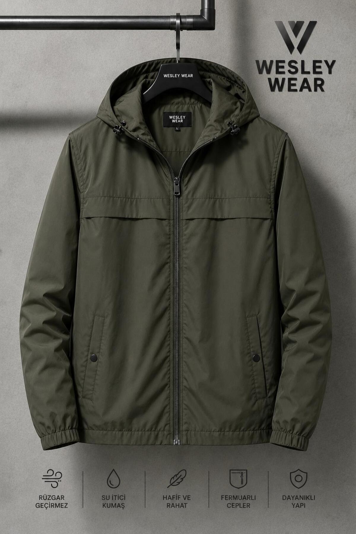 wesley wear YENİ SEZON YÜKSEK KALİTE YAĞMUR VE SU GEÇİRMEZ YAĞMURLUK RÜZGARLIK CEKET