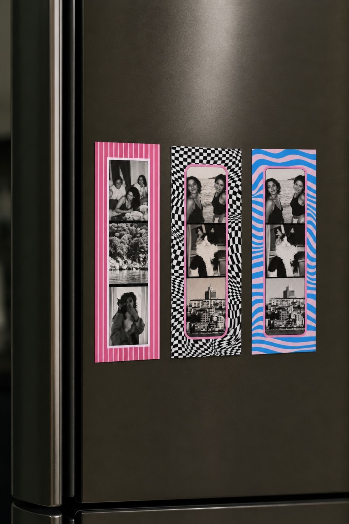 3’lü Magnet Fotoğraf Çerçevesi Seti – Retro Dalga