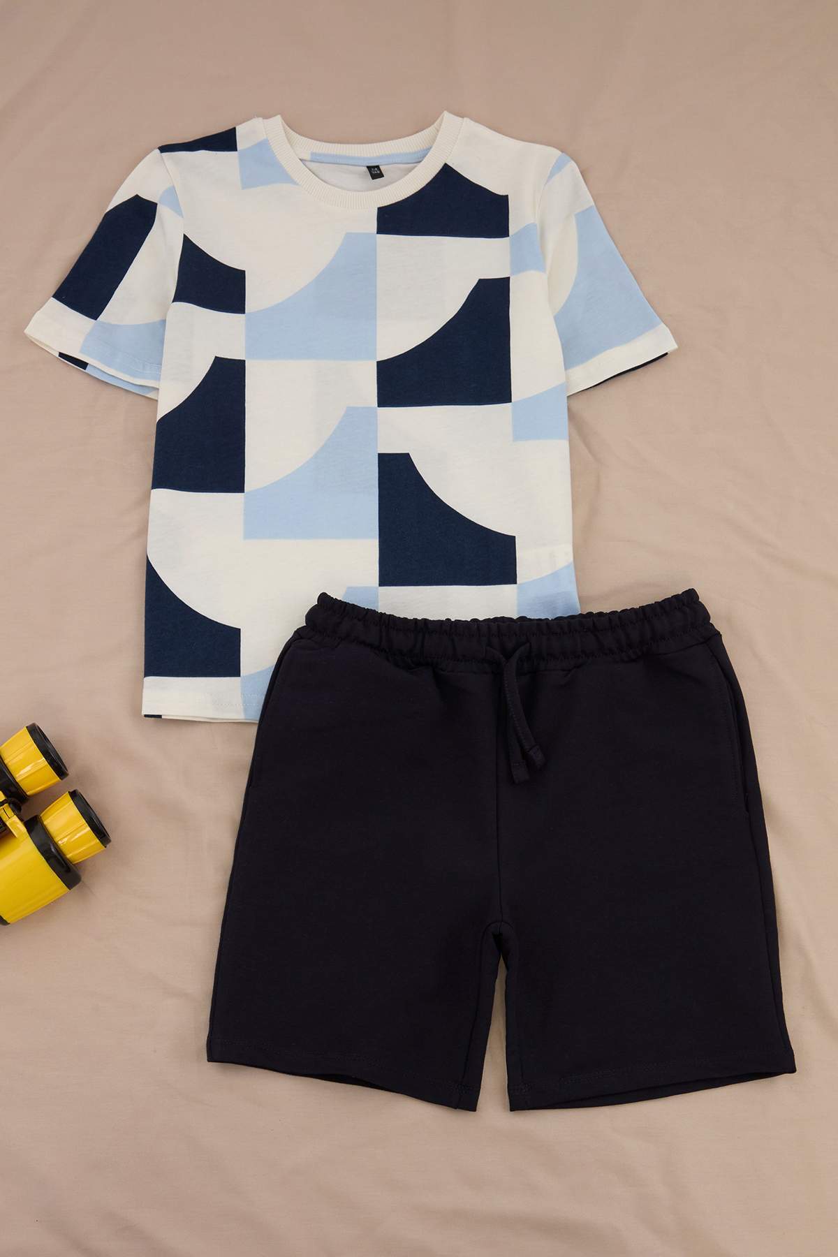 Trendyolmilla Kids Mavi Geometrik Örme Alt - Üst Takım TKDSS26AU00078