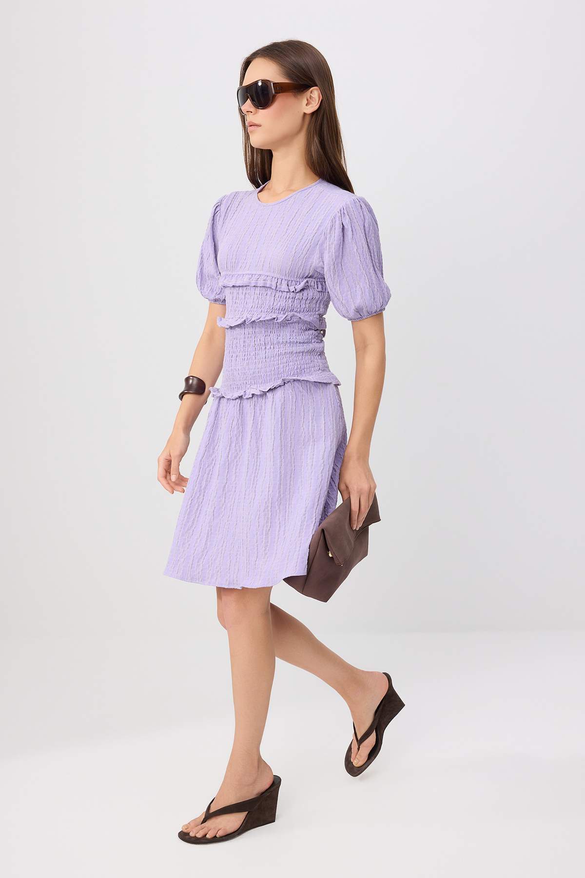 Trendyolmilla Lila Mini Dokuma Elbise TWOSS26EL00850