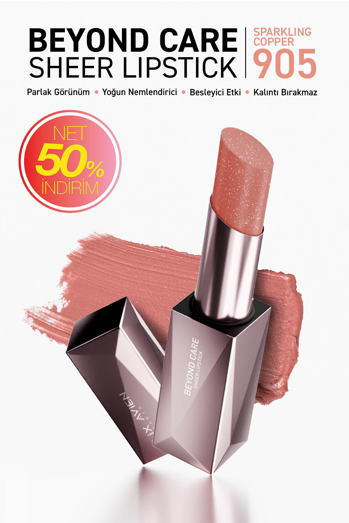 Alix Avien Beyond Care Sheer Lipstick 905 - Sparkling Copper - Yoğun Nemlendirici Besleyici Etki - Parlak Ruj - Fiyatı, Yorumları