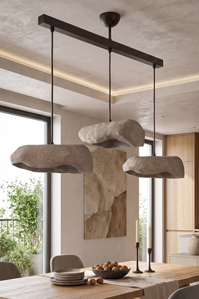 hmydesign Stonelith Handmade 3'lü Karbon Beton Avize