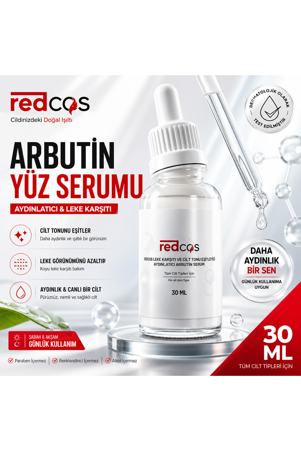 Alpha Arbutin 2% + Niacinamide 1% Leke ve Kararma Karşıtı Ton Dengeleyici Cilt Aydınlatıcı Serum — WHITENING SERUM