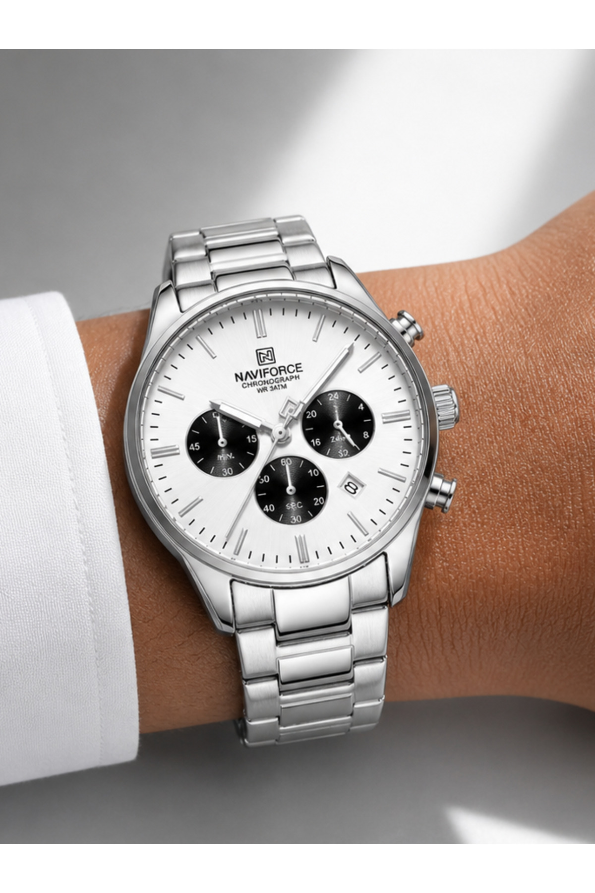 Steel Band Men Wrist Watch + Steel Bracelet