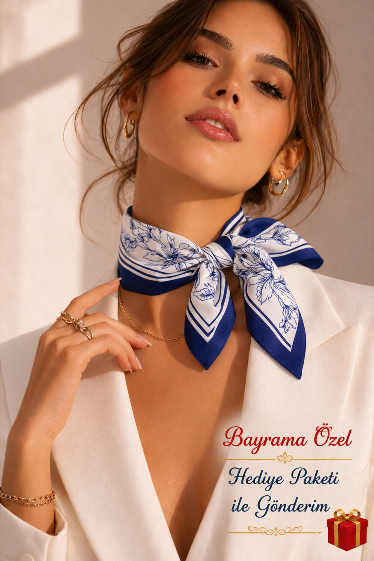 Women's Bandana Scarf 50x50 Square Scarf (Mother's Day) Rayon Italian Stitched Neck Scarf Hair Bandana