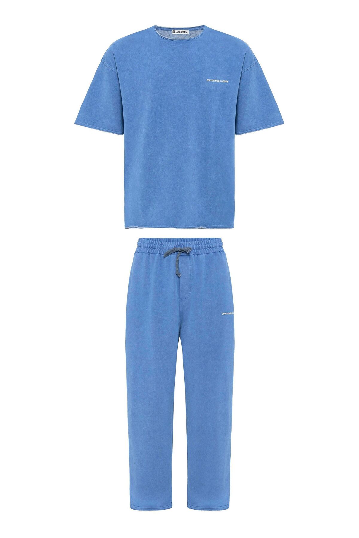 Yıkamalı Oversize Eşofman Takım — آبی DND_V90-02