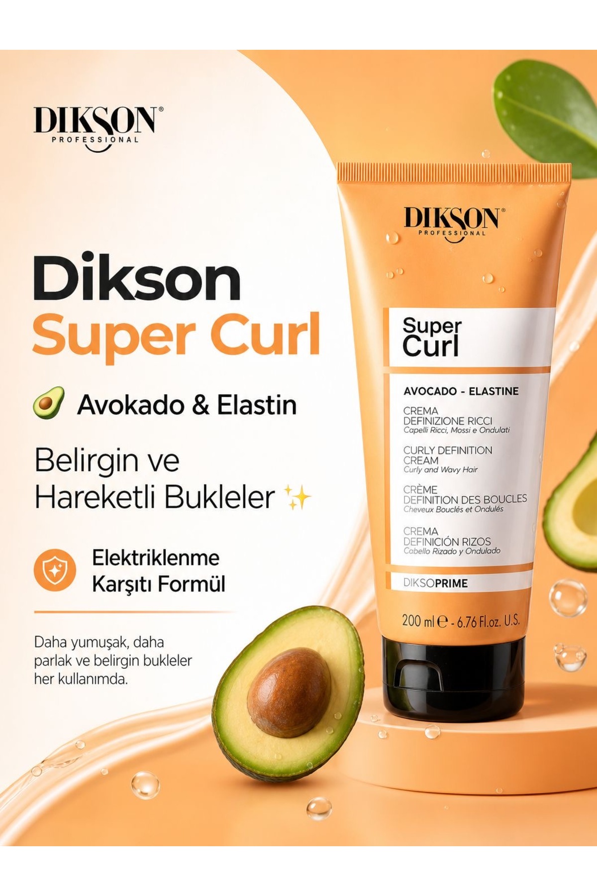 DiksoPrime Curl - Bukleli Saçlar İçin Durulanmayan Krem 200ml — 24004024 — تصویر 2 از 2