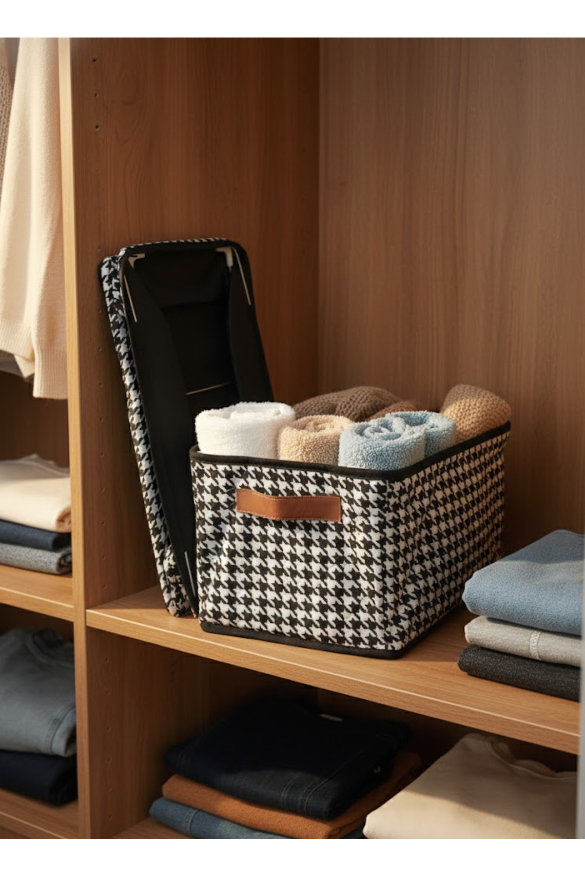 1 Piece 45x25x20 Steel Framed Cabinet Shelf Organizer Foldable Clothing Organizer