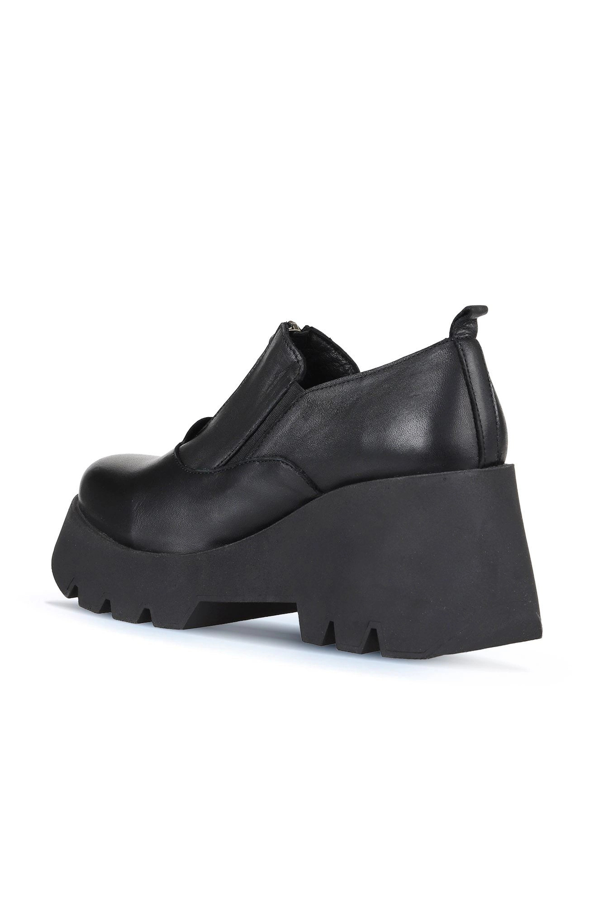 Bueno Shoes Siyah Deri Kadın Dolgu Topuklu Ayakkabı 01wz8401 görsel 4