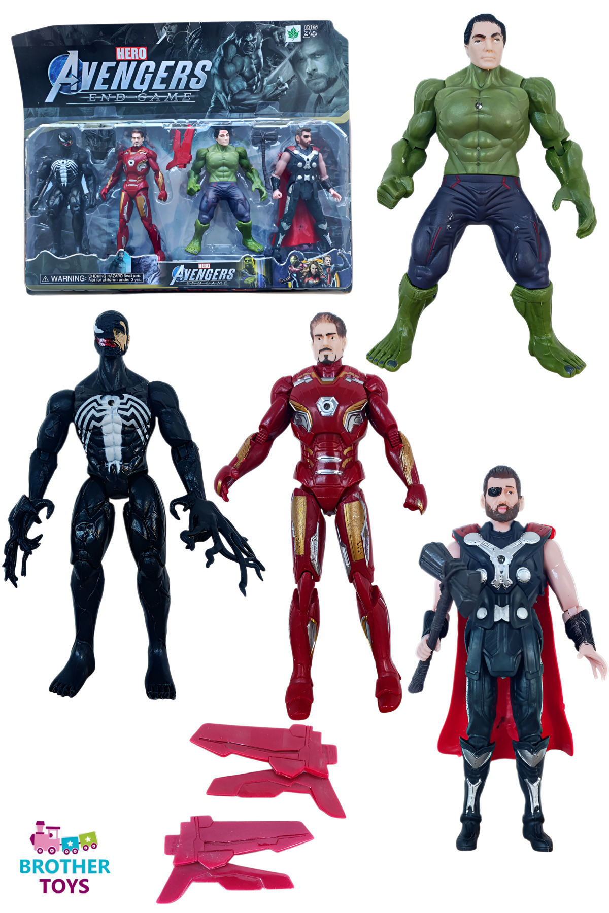 Brother Toys Süper Kahramanlar 18 Cm Işıklı 4'lü Figür Oyuncak