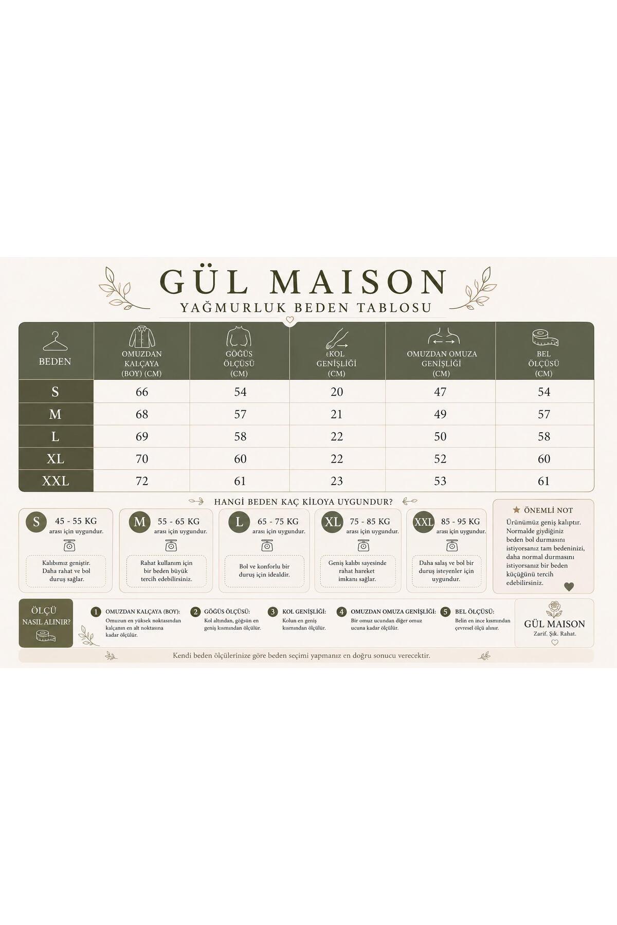 Gül Maison Kadın Su Geçirmez Oversize Yağmurluk Kapüşonlu Şık Tasarım görsel 4