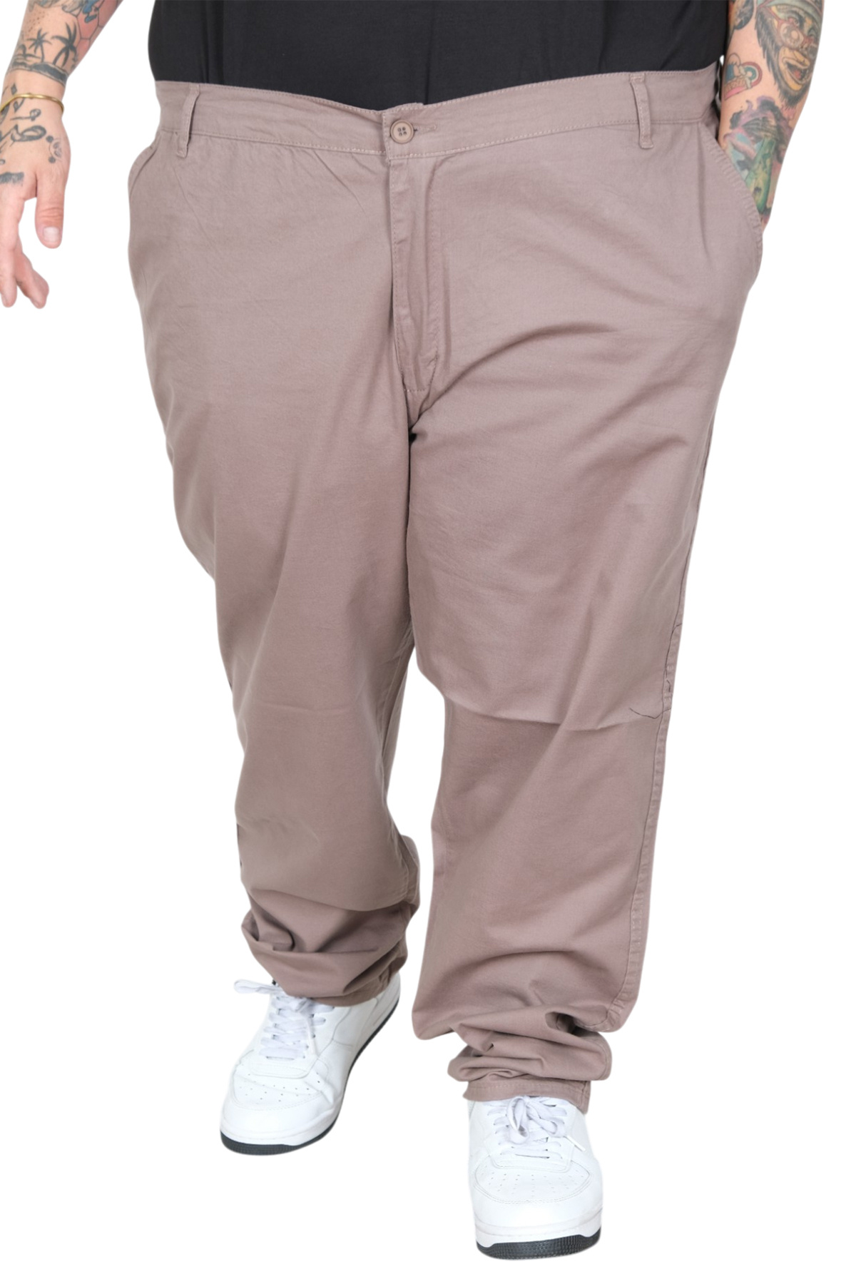 ModeXL Mode XL Büyük Beden Erkek Pantolon Keten Milano 20850 Toprak görsel 4