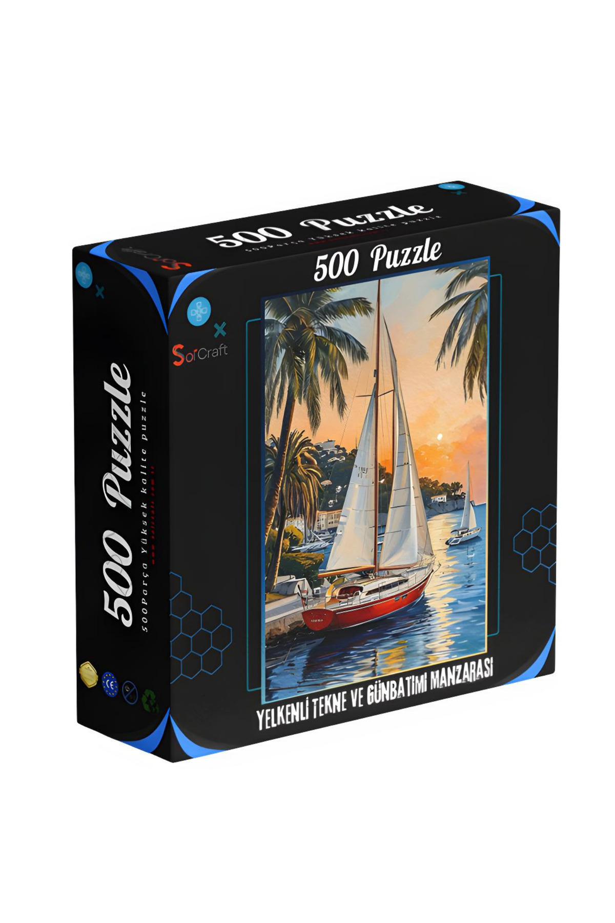 Soi Craft 500 Parça Puzzle Yelkenli Tekne ve Palmiyeler Deniz