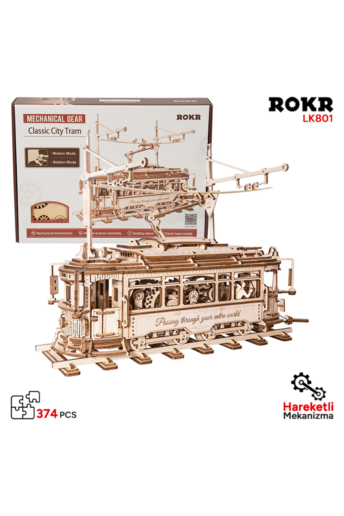 ROKR LK801 Klasik Tramvay (Classic City Tramcar) DIY Minyatür