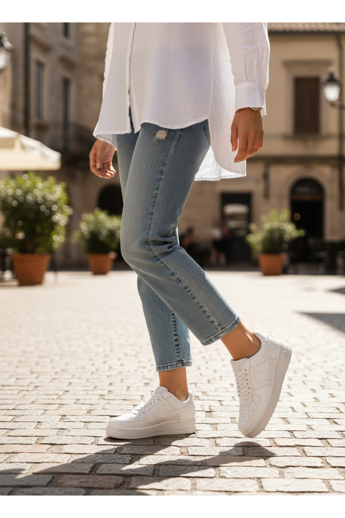 Günlük Bağcıklı Comfort Taban Beyaz Unisex Spor Ayakkabı Günlük Sneaker