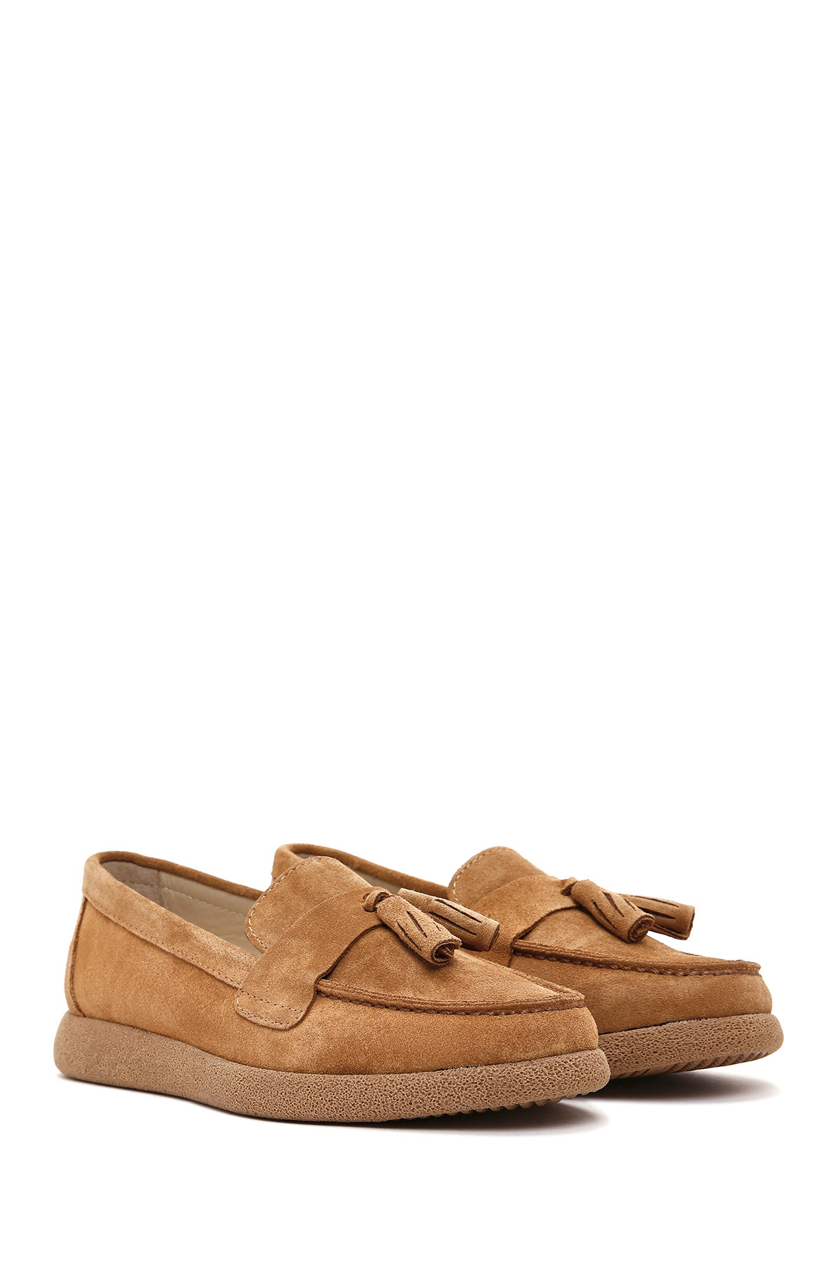 Derimod Kadın Taba Süet Deri Ayakkabı, Konfor Loafer 26PFD150510 görsel 2
