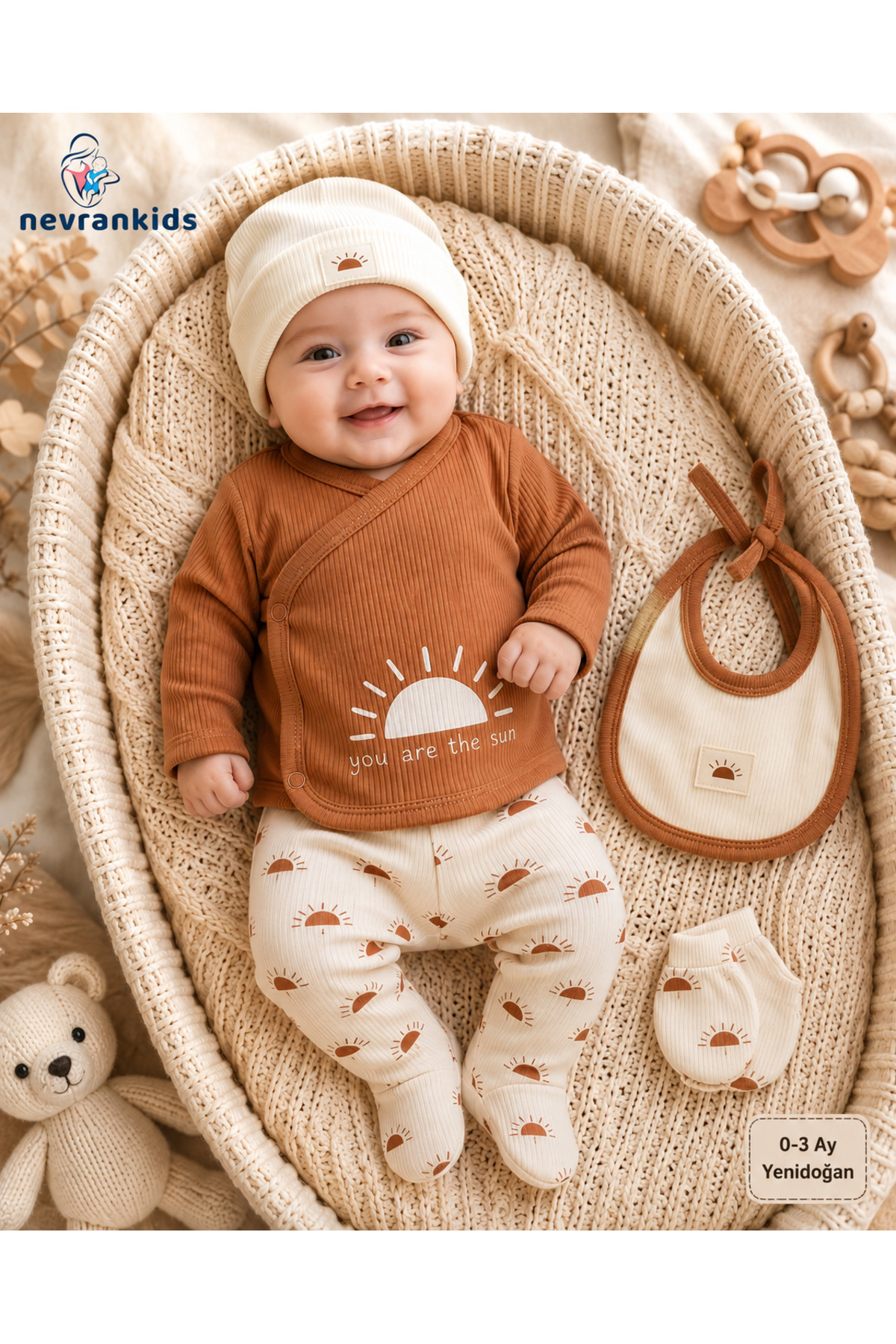 Sun Patterned Natural 5-Piece Hospital Exit Set