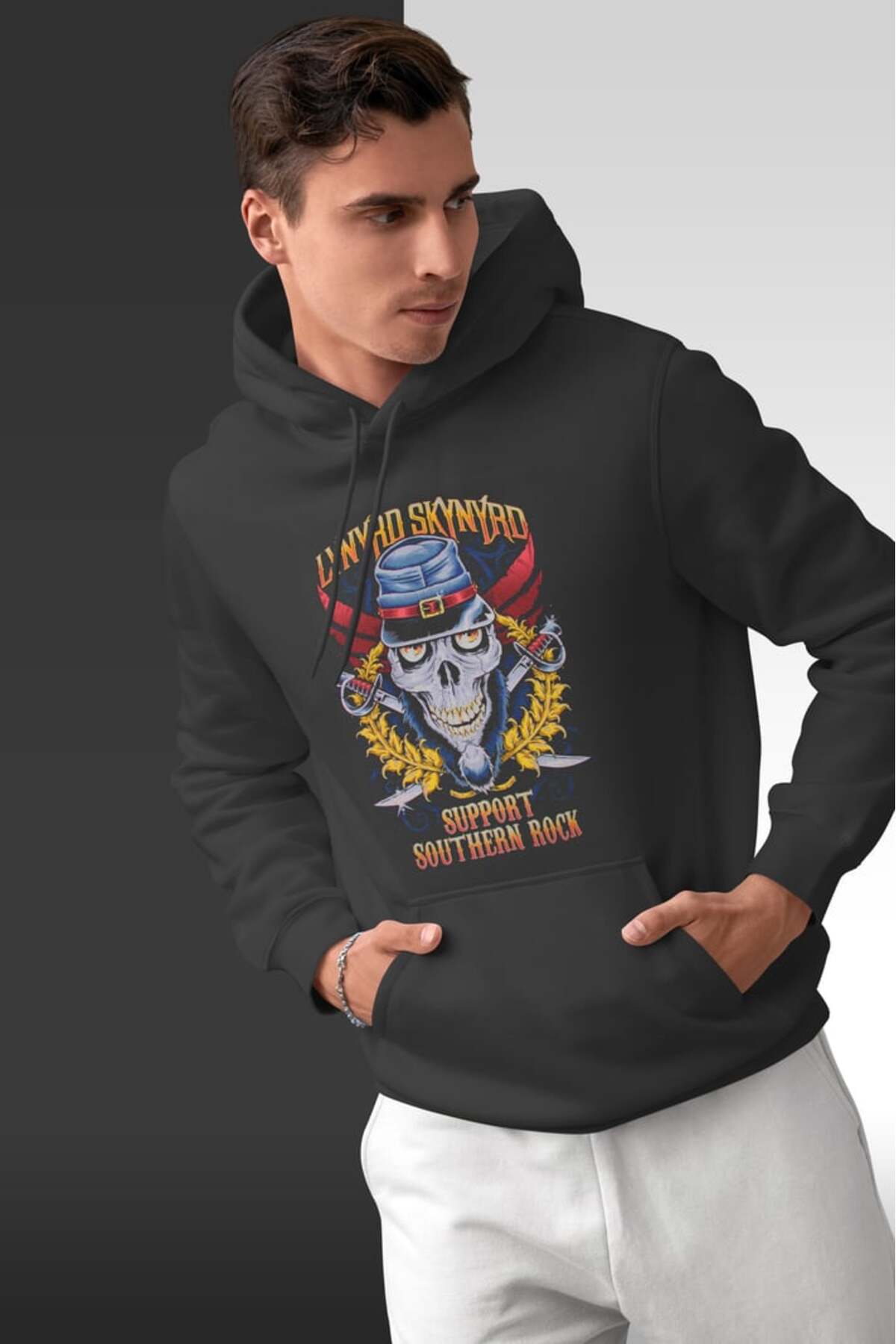 buzagi tasarım ürünleri Lynyrd Skynyrd Oversize Hooded Unisex Sweatshirt